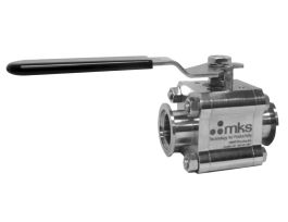 High Vacuum Ball Valve, 2-way, Manual, NW100 Port, ISO-MF Flange
