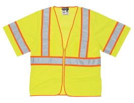 SAFETY VEST CL3 OR/SLVR PESR OR 4.5IN