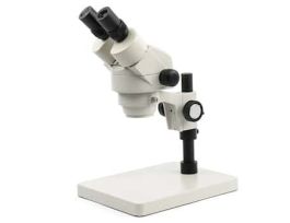 Professional Stereozoom Microscope, Binocular, Plain Base; 110-240 VAC