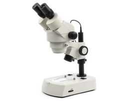 Professional Stereozoom Microscope, Binocular, Dual LED Base; 110-240 VAC