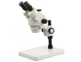Professional Stereozoom Microscope, Trinocular, Plain Base; 110-240 VAC