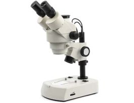 Professional Stereozoom Microscope, Trinocular, Dual LED Base; 110-240 VAC