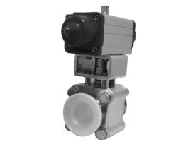 High Vacuum Ball Valve, 2-way, Pneumatic, NW50 Port, ISO-KF Flange