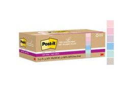 Post-it® Super Sticky Recycled Notes 654R-12SSNRP, 3 in x 3 in (76 mm x 76 mm)