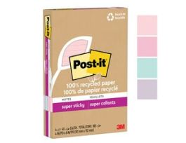 Post-it® Super Sticky Recycled Notes 4621R-4SSNRP, 4 in x 6 in (101 mm x 152 mm)