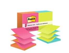Post-it® Pop-up Notes R330-N-ALT, 3 in x 3 in (76 mm x 76 mm) Neon Colors, Alternating Colors in Pads
