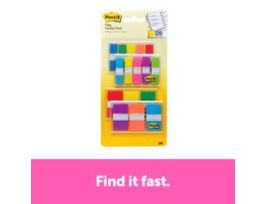 Post-it® Flags 683-XL1 Combo Pack, .47 in. x 1.7 in. flags and .94 in. x 1.7 in. flags