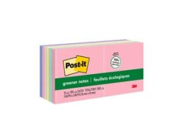 Post-it® Greener Notes 654-RP-A, 3 in x 3 in (76 mm x 76 mm), Helsinki colors