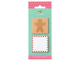 Post-it® Jingle Notes Gingerbread Man HOL25-JN2-GB, 1.9x1.9in (48.2x48.2mm), Two pads, 50 sheets total