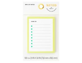 Post-it® Mini List Notes NTDSP25-34-2, 2.9 in x 3.8 in (73.6 mm x 96.5 mm), 100 Sheet