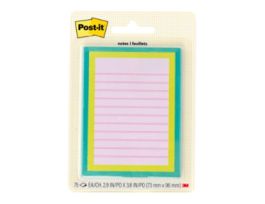 Post-it® Mini List Notes W25-34-2, Green-Yellow-Pink, 73 mm x 96 mm, 75 Sheet