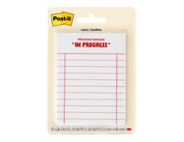 Post-it® Mini List Notes W25-34-6, Cream-Red, 73 mm x 96 mm, 75 sheet