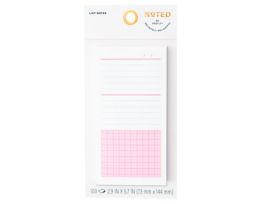 Post-it® Noted List Notes NTD11-36-4, White Pink, 2.9 in x 5.7in (73.6 mm x 144.7 mm)