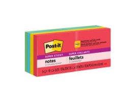 Post-it® Super Sticky Notes 622-8SSAN, 1.8 in x 1.8 in (47.6 mm x 47.6 mm), Playful Primaries Collection