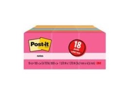 Post-it® Notes 653-18AU, 1 3/8 in x 1 7/8 in (34.9 mm x 47.6 mm) Cape Town Colors
