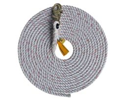 3M™ DBI-SALA® Rope Lifeline with Snap Hook 1202864, 5/8 in Polyester and Polypropylene Blend, White