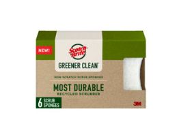 Scotch-Brite® Greener Clean™ Non-Scratch Scrub Sponge 97036-UG, 3.3 in x 2.6 in x 0.7 in (83 mm x 66 mm x 17 mm), 6/6