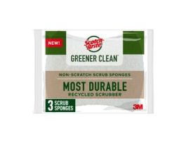 Scotch-Brite® Greener Clean™ Non-Scratch Scrub Sponge 97033-UG, 3.3 in x 2.6 in x 0.7 in (83 mm x 66 mm x 17 mm), 8/3
