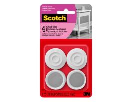 Scotch™ Chair Tips SP603-NA, White Rubber 7/8-In 4/Pk