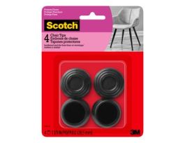 Scotch™ Chair Tips SP605-NA, Black Rubber 1-1/8-in 4/pk