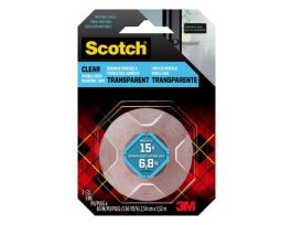 Scotch® Clear Double-Sided Mounting Tape 410S-ESF, 1 in x 60 in (2.54 cm x 1.52 m)