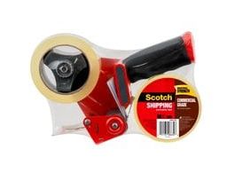 Scotch® Commercial Grade Shipping Packaging Tape 3750-2-ST, 1.88 in x 54.6 yd (48 mm x 50 m) with Heavy Duty Dispenser