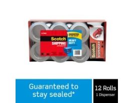 Scotch® Heavy Duty Shipping Packaging Tape 3850-12CC, 1.88 in x 54.6 yd (48 mm x 50 m)