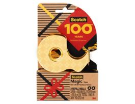 Scotch® Refillable Dispenser contains Tape made with 66% plant-based adhesive 123R-G100, 3/4 in x 550 in (19mmx13.9 m)
