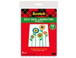 Scotch® Single-Sided Laminating Sheets LS854SS-10, 9 in x 12 in Letter Size Single Sided