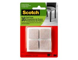 Scotch™ Felt Pads Square, SP844-NA, 1 inch, Beige