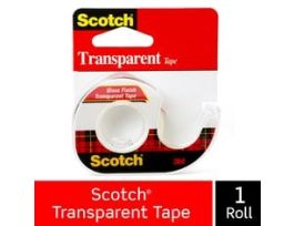 Scotch® Transparent Tape 144, 0.5 in x 450 in (12.7 mm x 11.4 m)