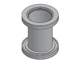 Full Nipple Fitting, NW160 Size ISO-MF Flange, 4.18 in. Length, 304 S.S.