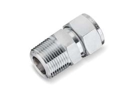 Male Connector, 1/2" O.D. X 1/2" NPT(M),Stainless Steel