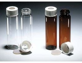 EPA Certified Screw Vial and Cap Kit, Level 2, Clear Glass, 40 mL; 100/PK