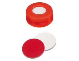 Certified Snap Cap, 11 mm, Level 3, Red Polyethylene, Red PTFE/White Silicone/Red PTFE Septa; 100/Pk
