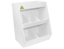MRI Lab Storage Shelf with 5 Bins, White