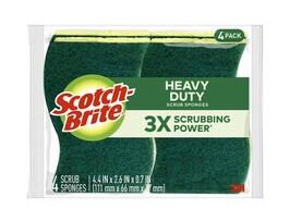 Scotch-Brite® Heavy Duty Scrub Sponge 424-9, 4.4 in x 2.6 in x 0.7 in (111 mm x 66 mm x 17 mm), 9/4