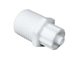 Luer to Threaded Fitting, Straight Adapter, Polypropylene, Male Luer Integral Lock Ring 7/16" Hex x 1/8-27 NPT(M) Thread; 25/Pk