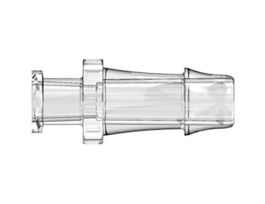 Luer to Hose Barb Fitting, Straight Adapter, Clear Polycarbonate, Female Luer Thread x 500 Series Barb 1/4" ID; 25/Pk