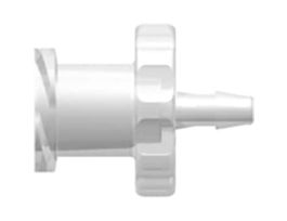 Luer to Hose Barb Fitting, Straight Adapter, Polypropylene, Female Luer Thread x 200 Series Barb 1/16" ID; 25/Pk