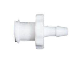 Luer to Hose Barb Fitting, Straight Adapter, White Nylon, Female Luer Thread x 200 Series Barb 3/32" ID; 25/Pk
