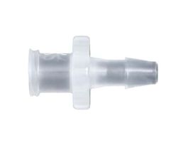 Luer to Hose Barb Fitting, Straight Adapter, Polypropylene, Female Luer Thread x 200 Series Barb 1/8" ID; 25/Pk