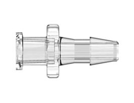 Luer to Hose Barb Fitting, Straight Adapter, Clear Polycarbonate, Female Luer Thread x 200 Series Barb 5/32" ID; 25/Pk