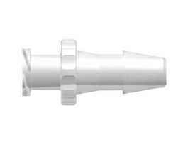 Luer to Hose Barb Fitting, Straight Adapter, Polypropylene, Female Luer Thread x 200 Series Barb 3/16" ID; 25/Pk
