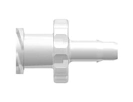 Luer to Hose Barb Fitting, Straight Adapter, Polypropylene, Female Luer Thread x 400 Series Barb 1/8" ID; 25/Pk
