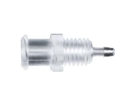 Luer to Hose Barb Fitting, Straight Adapter, Clear Polycarbonate, Female Luer Thread Panel Mount 1/4-28 UNF x 200 Series Barb 1/16" ID; 25/Pk