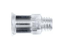 Luer to Threaded Fitting, Straight Adapter, Clear Polycarbonate, Female Luer Thread Style with 1/4" Hex x 10-32 UNF(M); 25/Pk