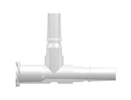 Luer Fitting, Tee Adapter, Polypropylene, Male Luer Slip x Male Luer Slip x Female Luer Thread; 25/Pk