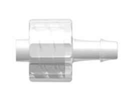 Luer to Hose Barb Fitting, Straight Adapter, Polypropylene, Male Luer Integral Lock Ring x 500 Series Barb 1/8" ID; 25/Pk