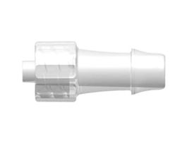 Luer to Hose Barb Fitting, Straight Adapter, Polypropylene, Male Luer Integral Lock Ring x 500 Series Barb 1/4" ID; 25/Pk
